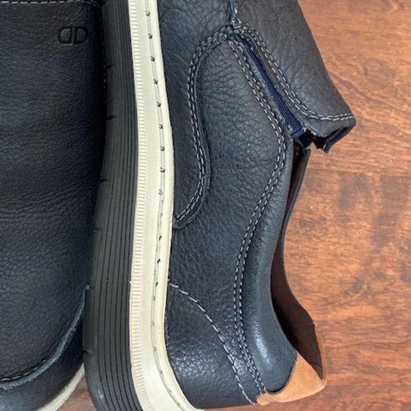 Democrata Brazil Mens Casual Navy Blue Leather Shoes Size 11.5 - Picture 6 of 11